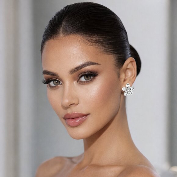 Enchanted Flower Silver Plated Earrings - Picture 3 of 6